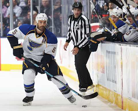 Barret Jackman #5 of the St. Louis Blues(Photo by Claus Andersen/Getty Images)