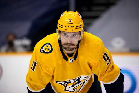 Filip Forsberg #9 of the Nashville Predators r(Photo by Brett Carlsen/Getty Images)