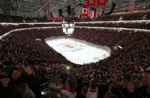 RALEIGH, NC – MAY 14: PNC Arena was sold out for the Carolina Hurricanes versus the Boston Bruins in Game Three of the Eastern Conference Third Round during the 2019 NHL Stanley Cup Playoffs on May 14, 2019 at PNC Arena in Raleigh, North Carolina. (Photo by Gregg Forwerck/NHLI via Getty Images)