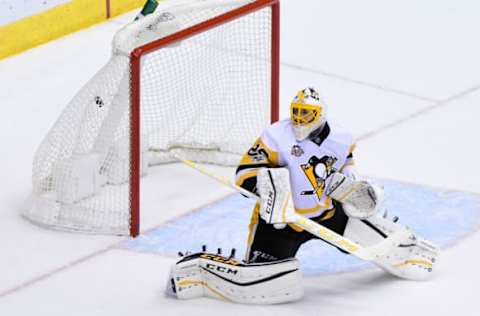 NHL Power Rankings: Arizona Coyotes defenseman Connor Murphy (5) scores on Pittsburgh Penguins goalie Marc-Andre Fleury (29) in overtime to win the 4-3 at Gila River Arena. Mandatory Credit: Matt Kartozian-USA TODAY Sports