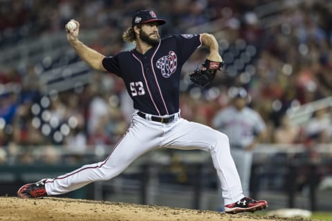 WASHINGTON, DC – SEPTEMBER 21: Austen Willliams #53 of the Washington Nationals pitches against the New York Mets during the ninth inning at Nationals Park on September 21, 2018 in Washington, DC. (Photo by Scott Taetsch/Getty Images)