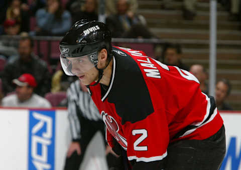 Defenseman Vladimir Malakhov #2 of the New Jersey Devils (Photo by Mike Stobe/Getty Images)