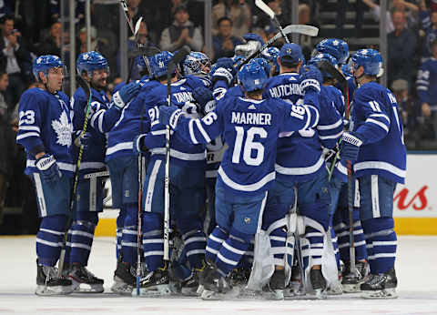 TORONTO, ON – FEBRUARY 11: Kasperi Kapanen #24 of the Toronto Maple Leafs. (Photo by Claus Andersen/Getty Images)