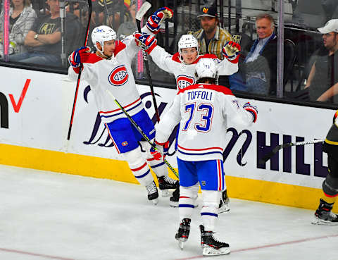 Jun 14, 2021; Las Vegas, Nevada, USA; Montreal Canadiens Cole Caufield. Mandatory Credit: Stephen R. Sylvanie-USA TODAY Sports