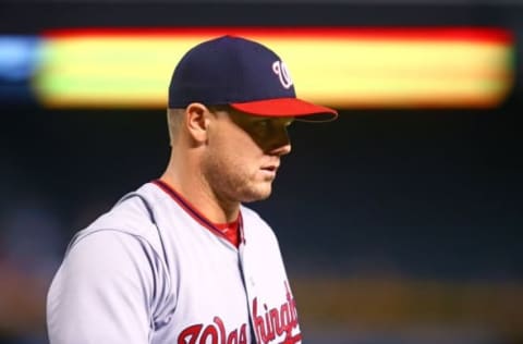 Aug 1, 2016; Phoenix, AZ, USA; Washington Nationals pitcher Jonathan Papelbon against the Arizona Diamondbacks at Chase Field. Mandatory Credit: Mark J. Rebilas-USA TODAY Sports