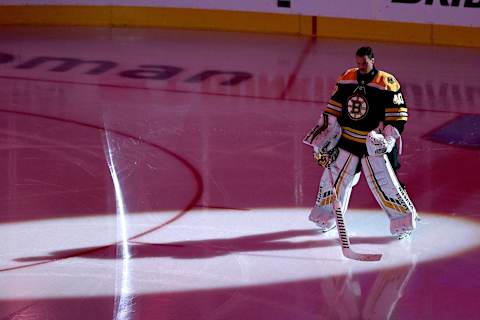 Tuukka Rask #40 of the Boston Bruins. (Photo by Elsa/Getty Images)