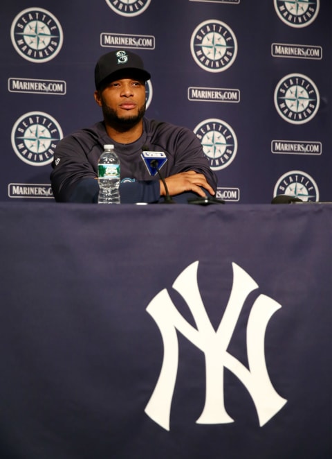 NEW YORK, NY – APRIL 29: Former New York Yankee Robinson Cano #22 of the Seattle Mariners answers questions during a press conference before the game between the New York Yankees and the Seattle Mariners on April 29, 2014 at Yankee Stadium in the Bronx borough of New York City. (Photo by Elsa/Getty Images)