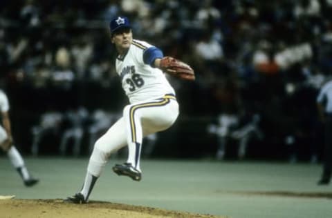 SEATTLE, WA – MAY 6, 1982: Pitcher Gaylord Perry #36 of the Seattle Mariners pitches against the New York Yankees May 6, 1982 during Major League Baseball game at the Kingdome in Seattle, Washington. Perry defeated the Yankees on May 6, 1982 to become the fifteenth member of the 300 win club. Perry played for the Mariners from 1982-83. (Photo by Focus on Sport/Getty Images)