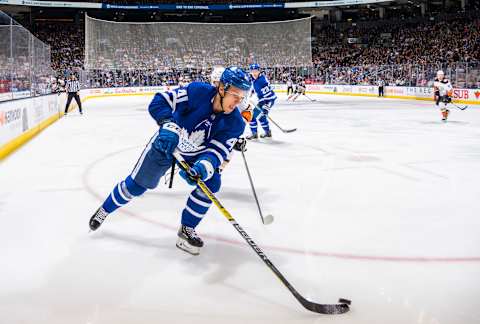 TORONTO, ON – FEBRUARY 7: Dmytro Timashov #41 of the Toronto Maple Leafs of the Toronto Maple Leafs skates against the Anaheim Ducks during the third period at the Scotiabank Arena on February 7, 2020 in Toronto, Ontario, Canada. (Photo by Mark Blinch/NHLI via Getty Images)