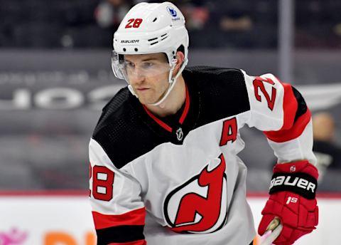 New Jersey Devils defenseman Damon Severson (28): (Eric Hartline-USA TODAY Sports)