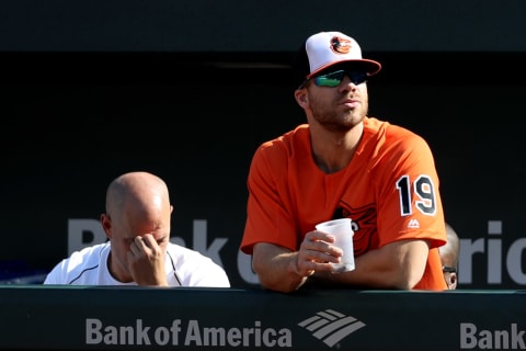 BALTIMORE, MD – SEPTEMBER 30: Chris Davvis #19 of the Baltimore Orioles looks on in the first inning against the Houston Astros at Oriole Park at Camden Yards on September 30, 2018 in Baltimore, Maryland. (Photo by Rob Carr/Getty Images)