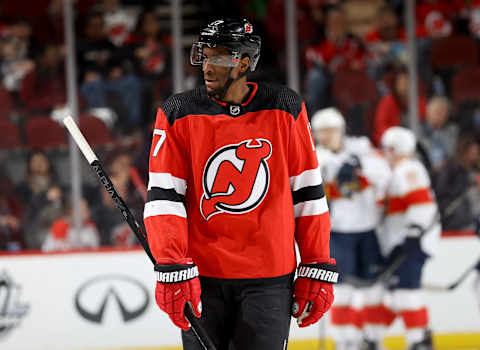 Wayne Simmonds #17 of the New Jersey Devils (Photo by Elsa/Getty Images)