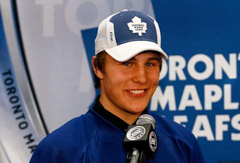 Fifth overall pick, Luke Schenn of the Toronto Maple Leafs. (Photo by Richard Wolowicz/Getty Images)