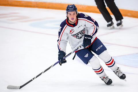 Lukas Dragicevic #2 of the Tri-City Americans (Photo by Jonathan Kozub/Getty Images)