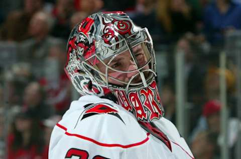 Cam Ward, Carolina Hurricanes looks (Photo by Jim McIsaac/Getty Images)