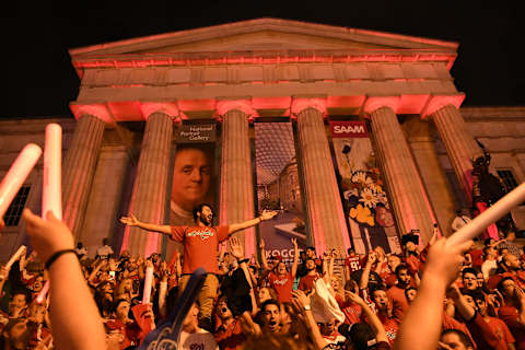 WASHINGTON, DC – JUNE 2: Washington Capitals fans celebrate after the team won Game 3 of the Stanley Cup Finals between the Washington Capitals and the Vegas Golden Knights at Capital One Arena on June 2, 2018. (Photo by Ricky Carioti/The Washington Post via Getty Images)