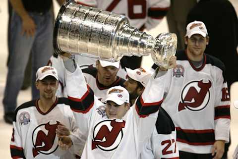 Jamie Langenbrunner #15 of the New Jersey Devils. (Photo by Brian Bahr/Getty Images/NHLI)