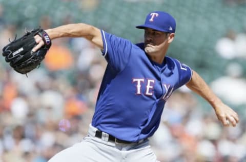 DETROIT, MI – JULY 7: Cole Hamels #35 of the Texas Rangers pitches against the Detroit Tigers at Comerica Park on July 7, 2018 in Detroit, Michigan. (Photo by Duane Burleson/Getty Images)