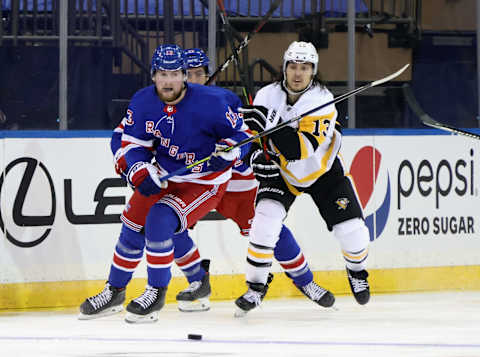 Alexis Lafreniere #13 of the New York Rangers (Photo by Bruce Bennett/Getty Images)