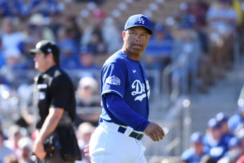 Manager Dave Roberts #30 of the Los Angeles Dodgers (Photo by Norm Hall/Getty Images)