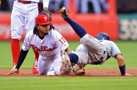 Galvis Catches an Ambitious Astro. Photo by D. Hallowell/Getty Images.