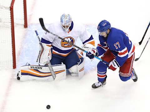 Jesper Fast #17 of the New York Rangers . (Photo by Andre Ringuette/Freestyle Photo/Getty Images)