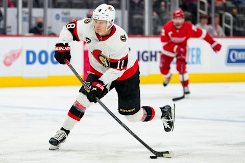 Ottawa Senators left wing Tim Stutzle (18) Mandatory Credit: Raj Mehta-USA TODAY Sports