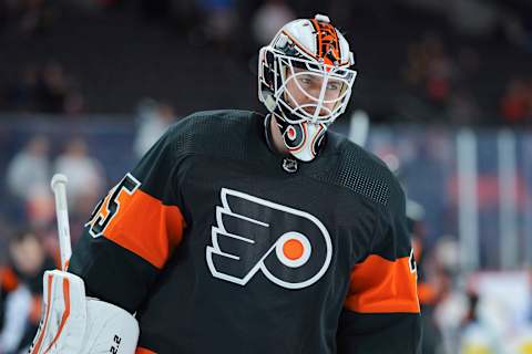 Martin Jones is a veteran goalie that could help the development of Vejmelka, and provide stability to the back up position. (Photo by Mitchell Leff/Getty Images)