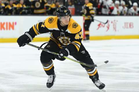 BOSTON, MA – MARCH 9: Torey Krug #47 of the Boston Bruins skates against the Ottawa Senators at the TD Garden on March 9, 2019 in Boston, Massachusetts. (Photo by Steve Babineau/NHLI via Getty Images)