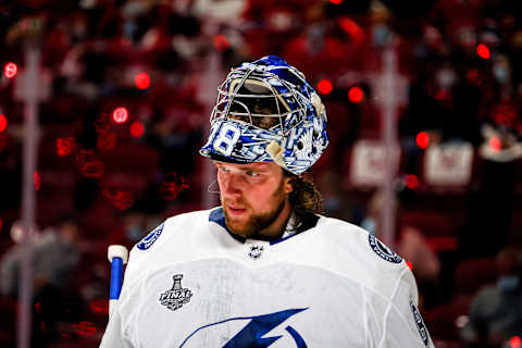 Andrei Vasilevskiy #88 of the Tampa Bay Lightning. (Photo by Bruce Bennett/Getty Images)