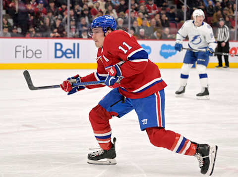 Mar 21, 2023; Montreal, Quebec, CAN; Montreal Canadiens forward Brendan Gallagher. Mandatory Credit: Eric Bolte-USA TODAY Sports