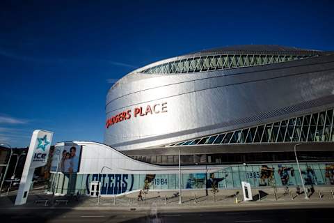 EDMONTON, AB – OCTOBER 04: Edmonton Oilers’ home arena Rogers Place is seen from the exterior ahead of the home opener against the Calgary Flames on October 4, 2017 in Edmonton, Canada. (Photo by Codie McLachlan/Getty Images)