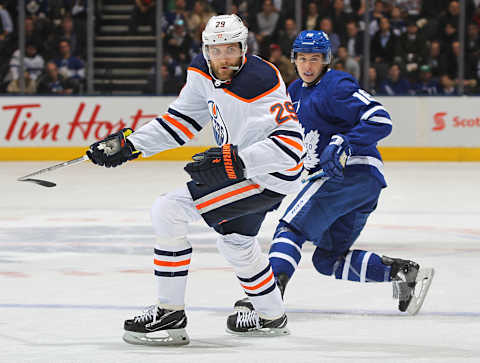 TORONTO, ON – JANUARY 06: Leon Draisaitl #29 of the Edmonton Oilers. (Photo by Claus Andersen/Getty Images)