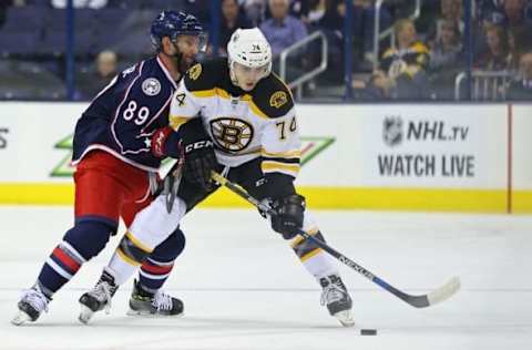 Oct 6, 2016; Columbus, OH, USA; Jake DeBrusk. Mandatory Credit: Aaron Doster-USA TODAY Sports