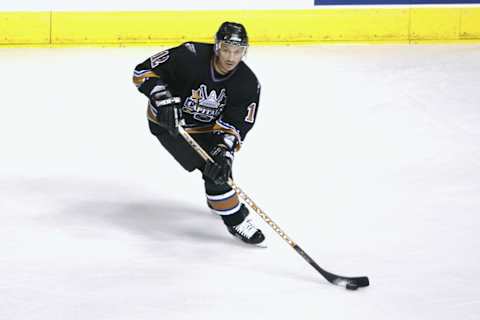 Peter Bondra, Washington Capitals (Photo by Matt Stroshane/Getty Images/NHLI)