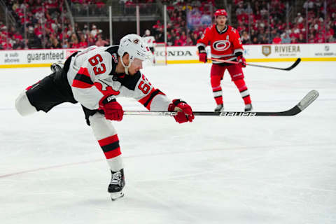 New Jersey Devils left wing Jesper Bratt (63): James Guillory-USA TODAY Sports