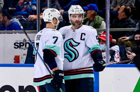 Mark Giordano #5, Seattle Kraken (Photo by Steven Ryan/Getty Images)