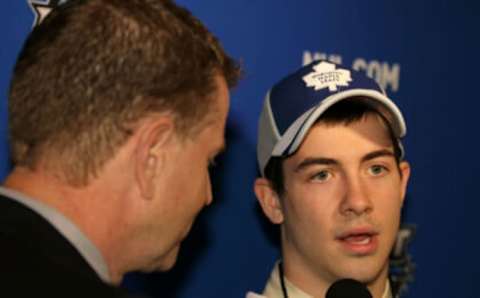 LOS ANGELES, CA – JUNE 26: Brad Ross, drafted in the second round by the Toronto Maple Leafs  (Photo by Jeff Gross/Getty Images)