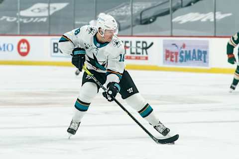 San Jose Sharks forward Ryan Donato (16): (Brace Hemmelgarn-USA TODAY Sports)