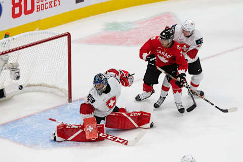 Quinton Byfield #19 of Canada. (Photo by Codie McLachlan/Getty Images)