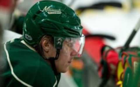 Jan 21, 2017; Saint Paul, MN, USA; Minnesota Wild forward Mikael Granlund (64) during a game between the Anaheim Ducks and Minnesota Wild at Xcel Energy Center. The Wild defeated the Ducks 5-3. Mandatory Credit: Brace Hemmelgarn-USA TODAY Sports