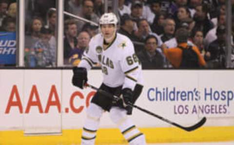 LOS ANGELES, CA – MARCH 21: Jaromir Jagr #68 of the Dallas Stars skates on the forecheck during the NHL game against the Los Angeles Kings at Staples Center on March 21, 2013 in Los Angeles, California. The Stars defeated the Kings 2-0. (Photo by Victor Decolongon/Getty Images)