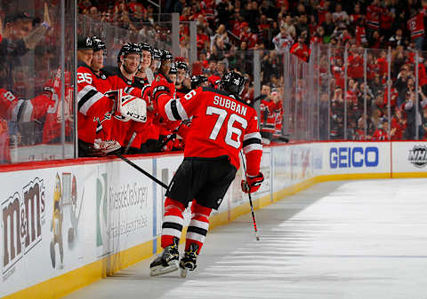 NEWARK, NEW JERSEY – JANUARY 12: P.K. Subban #76 of the New Jersey Devils in action against the Tampa Bay Lightning at Prudential Center on January 12, 2020 in Newark, New Jersey. The Devils defeated the Lightning 3-1. (Photo by Jim McIsaac/Getty Images)