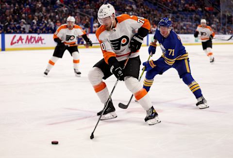 Jan 22, 2022; Buffalo, New York, USA; Philadelphia Flyers defenseman Rasmus Ristolainen (70) l  Mandatory Credit: Timothy T. Ludwig-USA TODAY Sports