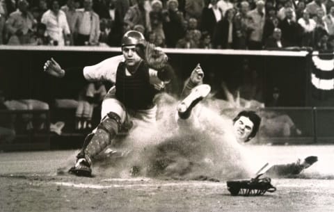 Carlton Fisk during the 1975 World Series.