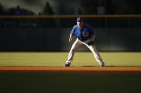 Aug 5, 2014; Denver, CO, USA; Chicago Cubs second baseman 