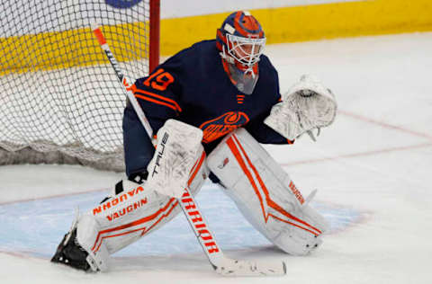 Edmonton Oilers Goaltender Mikko Koskinen #19. Mandatory Credit: Perry Nelson-USA TODAY Sports