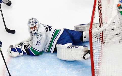 Jacob Markstrom #25 of the Vancouver Canucks. (Photo by Bruce Bennett/Getty Images)