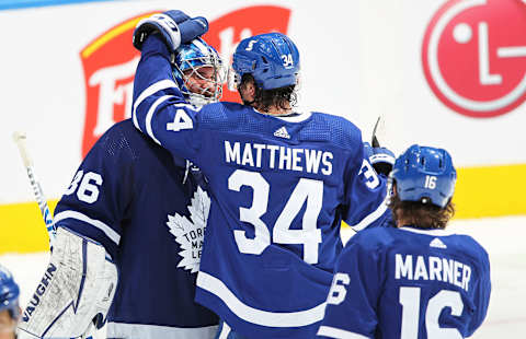 TORONTO, ON – APRIL 7: Jack Campbell #36 of the Toronto Maple Leafs  . (Photo by Claus Andersen/Getty Images)