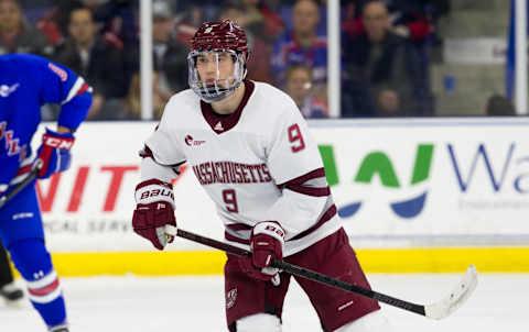 John Leonard #9 of the Massachusetts Minutemen (Photo by Richard T Gagnon/Getty Images)